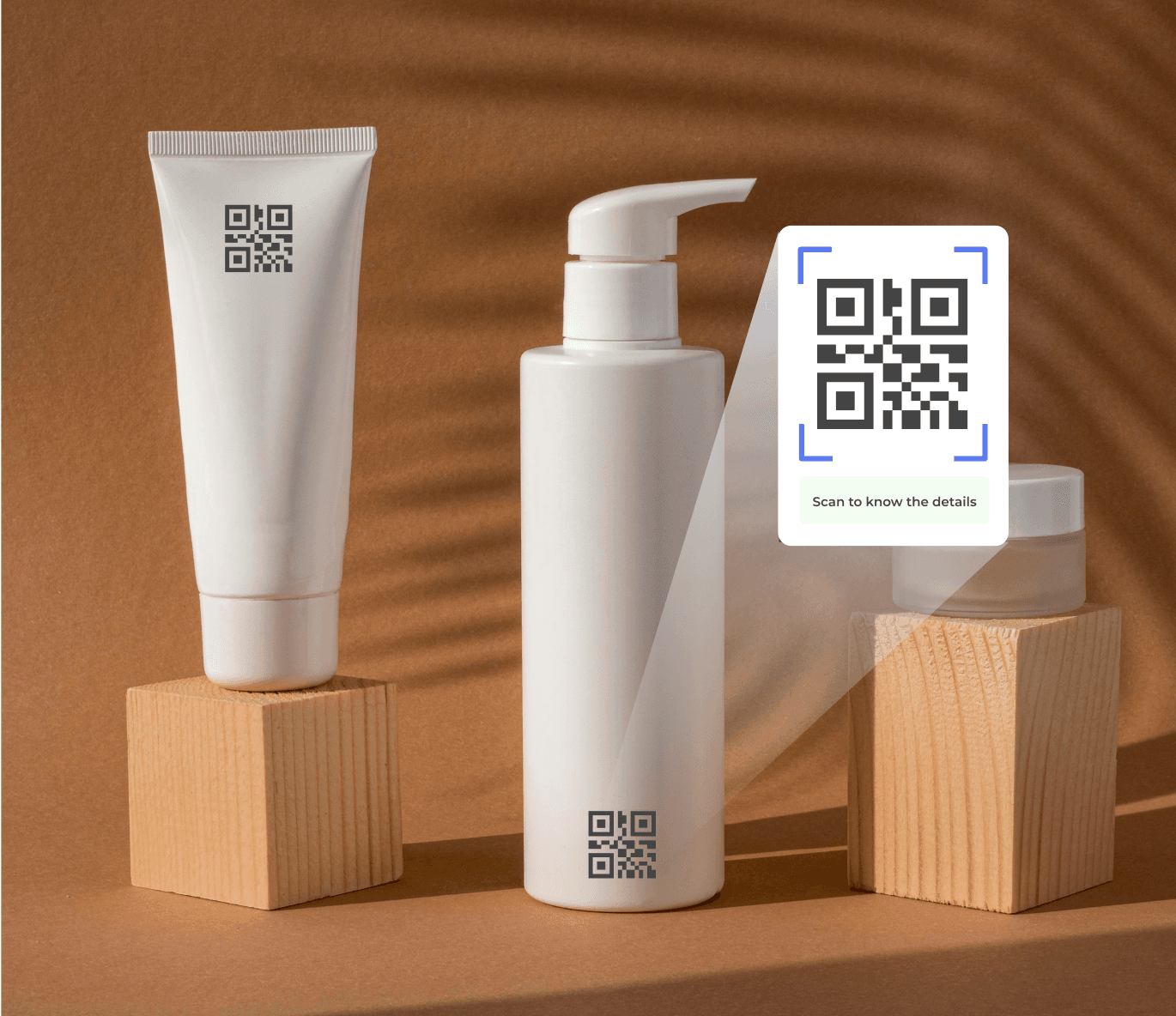 Personal Care products with Brandwise QR codes designed aesthetically onto the packaging