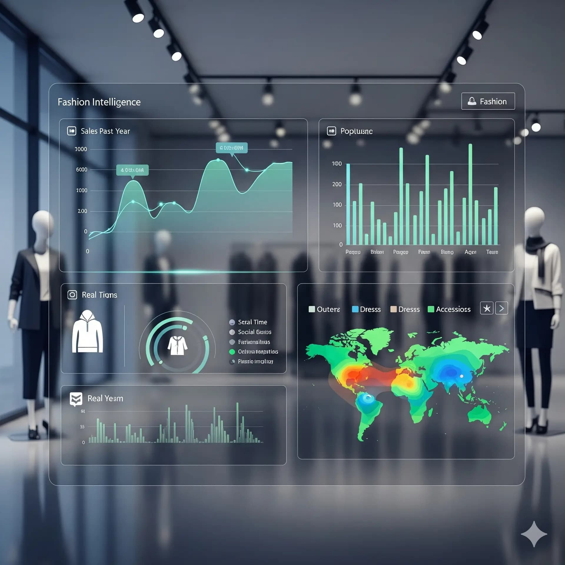 Fashion Intelligence Dashboard Real-time analytics reveal consumer sentiment, product performance, style preferences, and market trends to guide your design and marketing decisions.