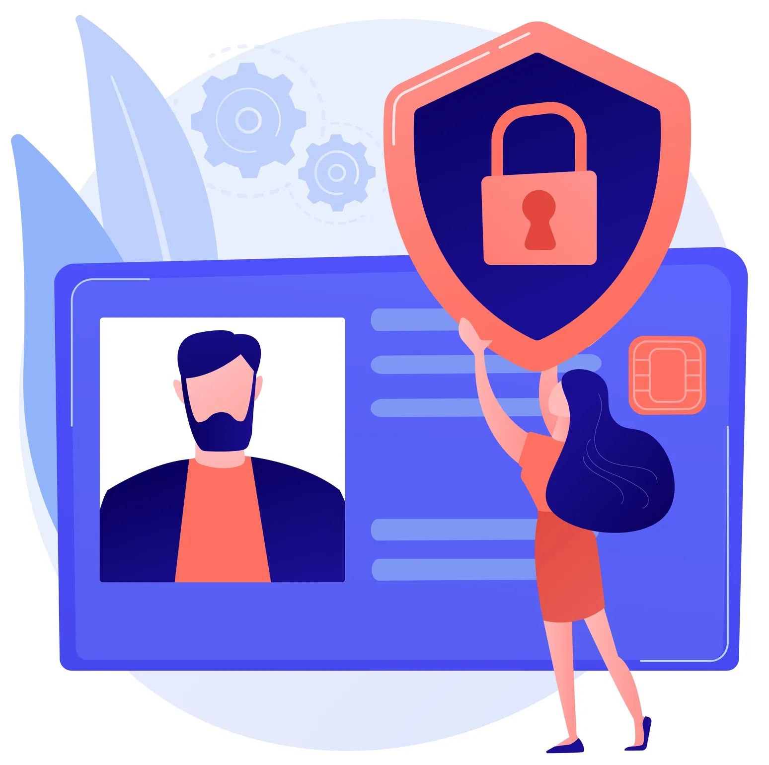 Customer Data Privacy and Protection. Visual representation of data privacy and protection, showing a person protecting sensitive information.