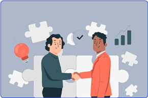 Business handshake symbolizing trust and growth.